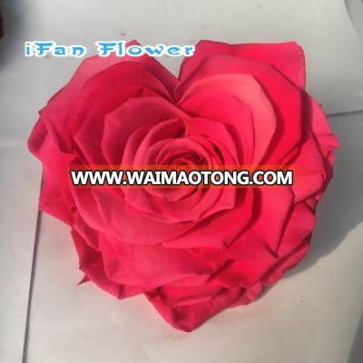 Romantic real touch heart shape preserved flowers decoration